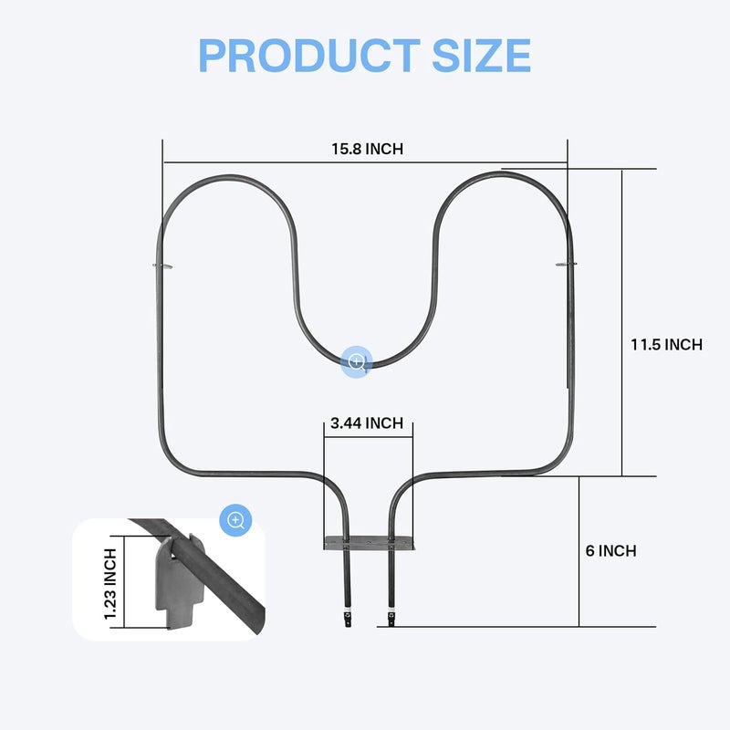 Earthtec Oven Bake Element Fits for Amana Whirlpool ARR630 ART6110 77001094 WP77001094 CH5910 Oven Heating Element Replacement 8190056 AP4104297 AP6011444 - Image 2